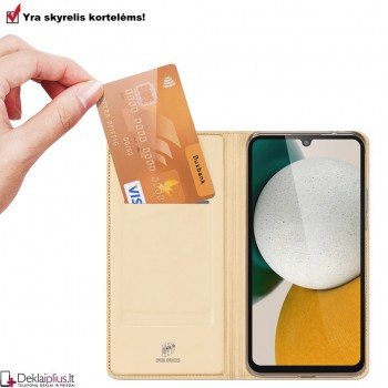Dux Ducis dirbtinės odos atverčiamas dėklas - auksinės spalvos (Samsung A34 5G)